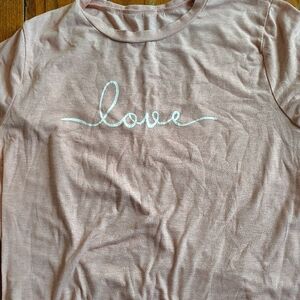 Pink T-Shirt with 'Love' Script